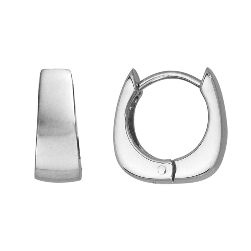 SEL43YA Square Tapered Huggie Hoops - Sterling Sliver